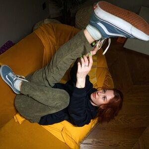 Women's Green Courduroy Pants